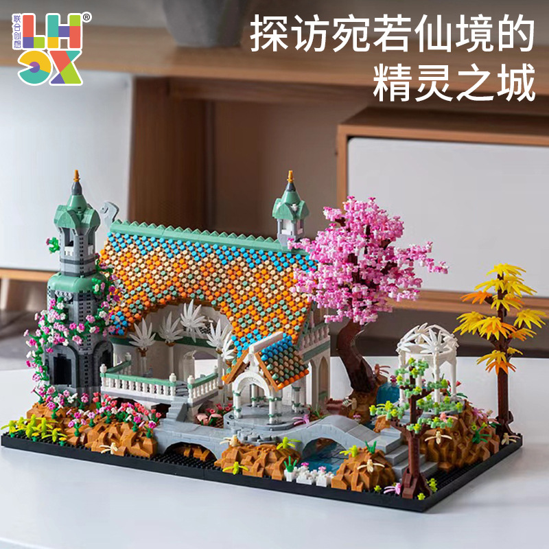 827 serie de arquitectura conjunta creativa del valle de puzzle puzzle de ensamblaje de bloques de construcción juguetes regalos adornos al por mayor image 4