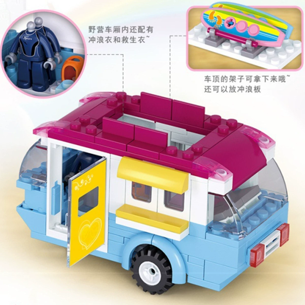 Lego, детский конструктор, автомобиль-ресторан, минифигура