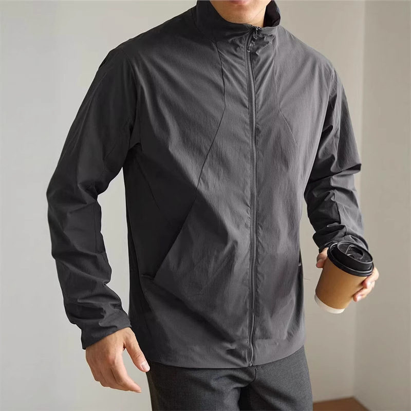 [Traveler Series] Thin Lightweight Spring & Fall Stand-Up Collar Twill Windproof and Sun Protection Jacket Business Jacket for Work Clothing
