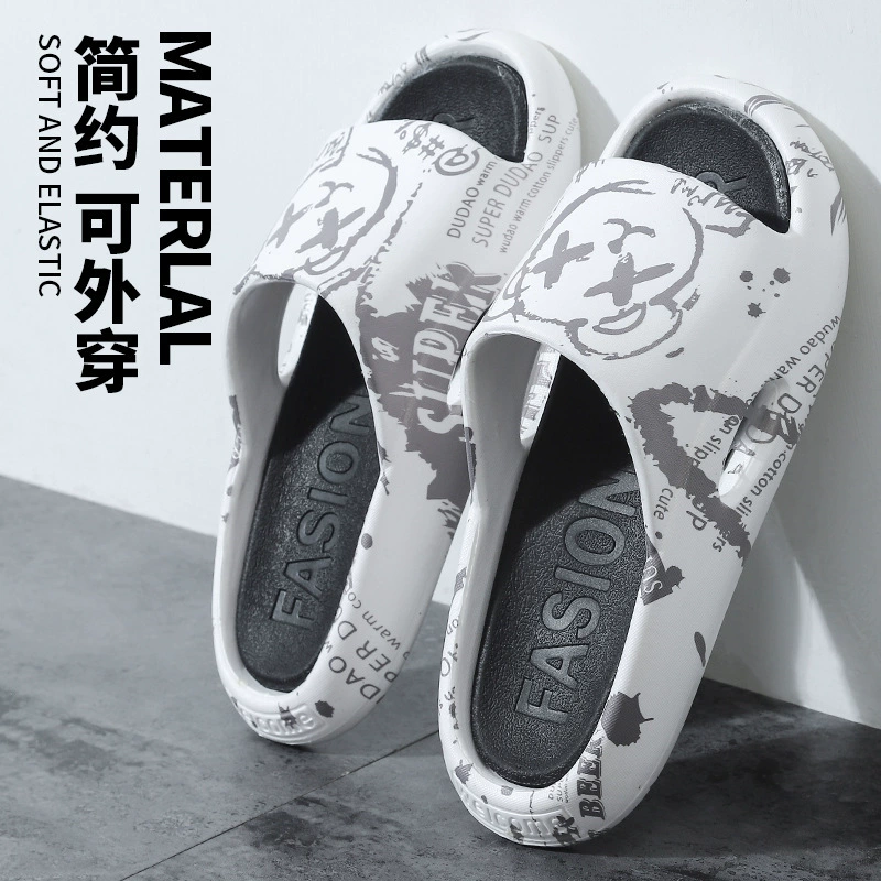 Новые тапочки мужской летний мультфильм корейская версия накрытый и наружный в ванной комнате