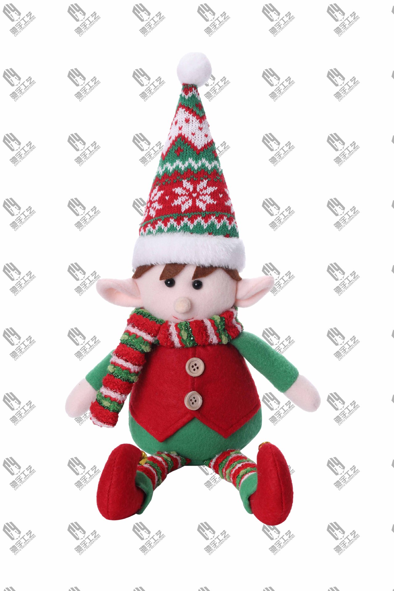 Navidad una variedad de tela roja y verde de piernas largas muñecas elfos retráctiles para hombres y mujeres muñecas elfos decoraciones de Navidad