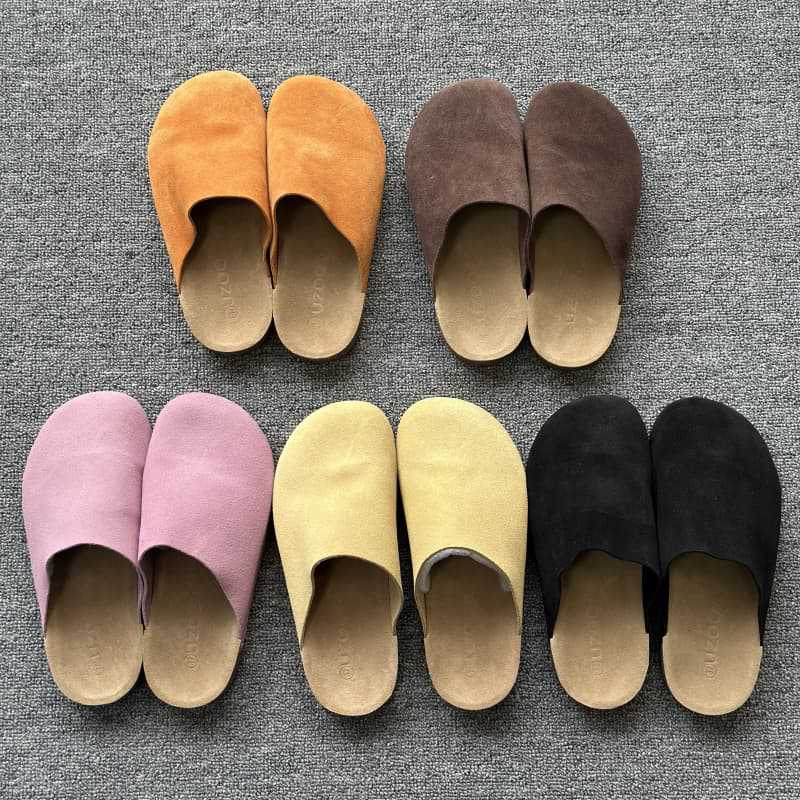 Genuine Leather Mule Slippers Birkenstock Closed-Toe Pure Source Thick-Soled Sangpo Outer Wear Clover New Versatile Soft-Soled Birkenstock Shoes