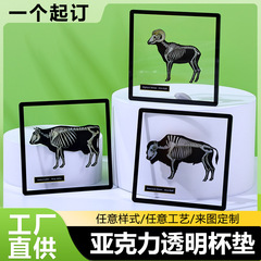 Muguo カスタマイズされた透明アクリルコースターインスタイルオフィスコーヒー人格 diy 断熱コースターダイニングテーブルホーム
