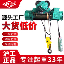 沪工专业销售三级防爆电葫芦矿用粉尘工业特种起重机防爆电动葫芦