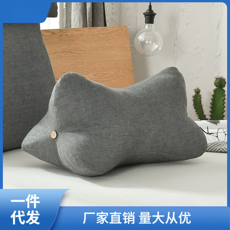 Japanese-Style Washed Cotton Bone Support Waist Pillow, Headboard Cushion, Sofa Backrest Pillow, Maternity Waist Pillow, Footrest, Leg Lift