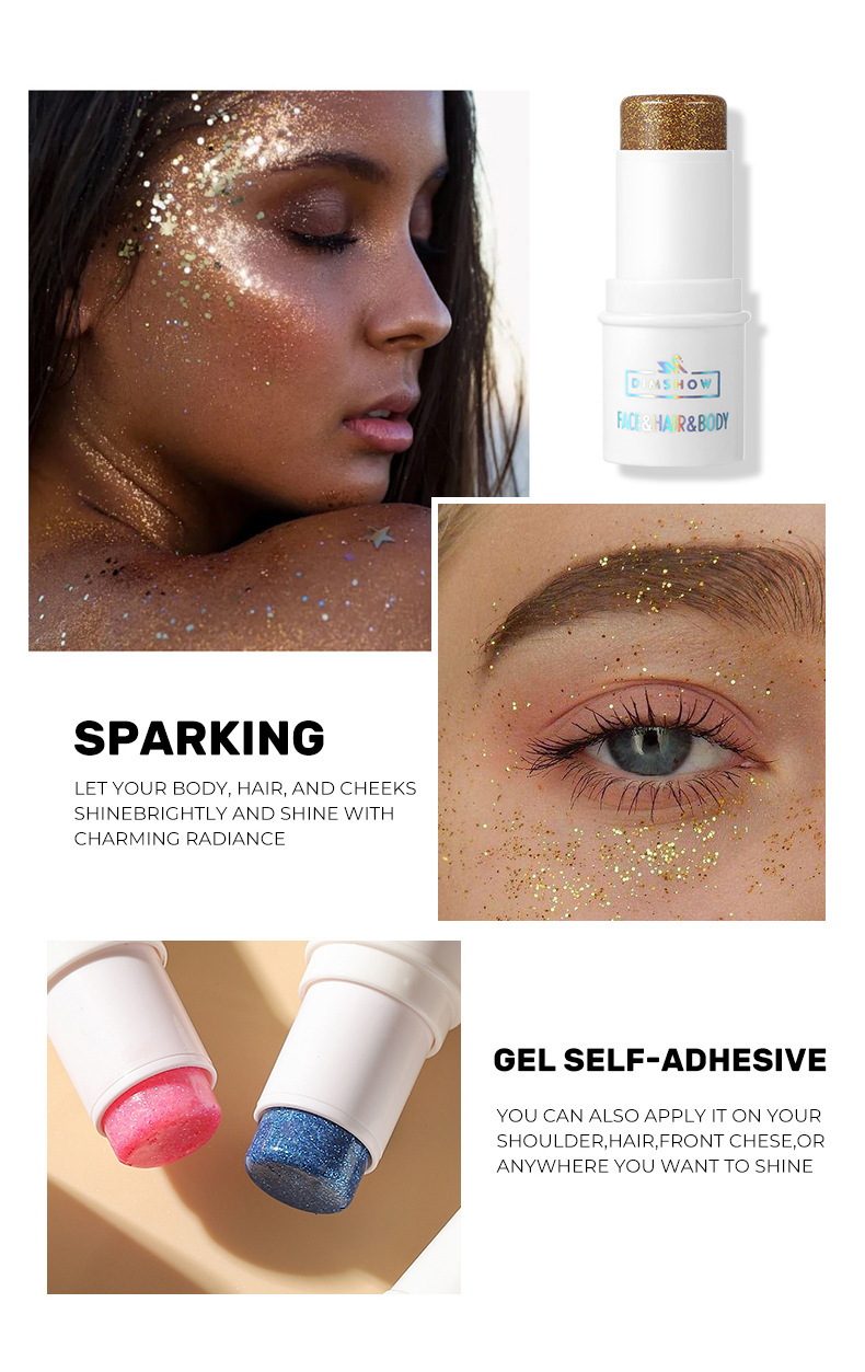 8-color stage makeup facial glitter eyeshadow beauty makeup Dazzling body sequin stick undefined