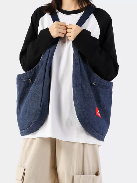 Cross-Border Single-Shoulder Bag, Workwear Bag, School Bag, Trendy Brand Large-Capacity Crossbody Bag for Men and Women, Street Hip-Hop Harajuku Functional Bag