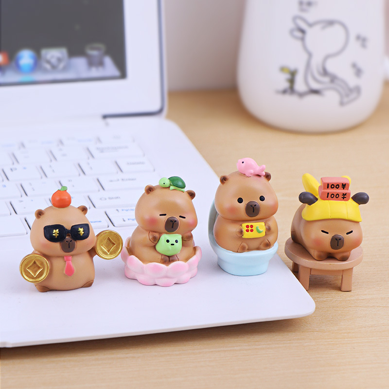 Kapibala Capybara Desktop Small Ornaments Mini Cute Workstation Decorations Car Car-mounted Central Console Decoration