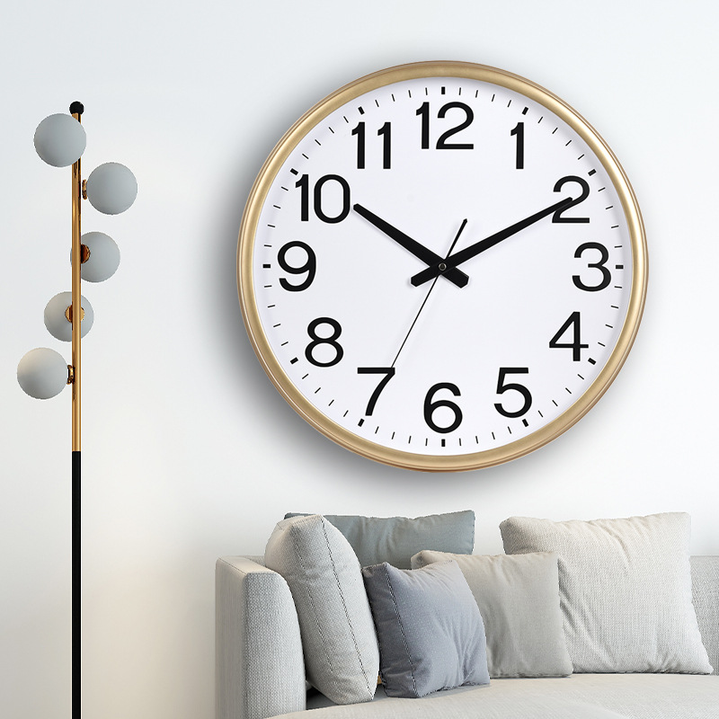 Fábrica personalizada al por mayor de gran tamaño mudo reloj creativo Reloj de pared simple sala de estar montado en la pared Reloj de pared sin perforar image 6