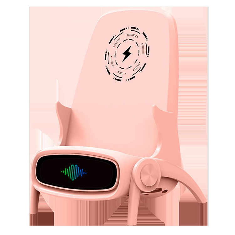 Al por mayor logo regalo nuevo escritorio universal pequeño ventilador silla de carga inalámbrica teléfono móvil soporte cargador