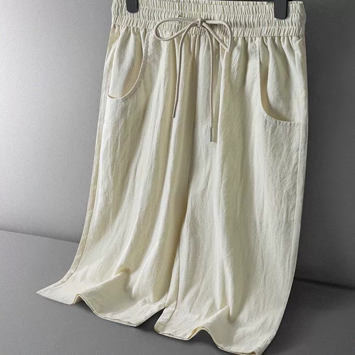Летний комплект для мальчиков, круглый ворот, короткий рукав, хлопок и лён, оверсайз