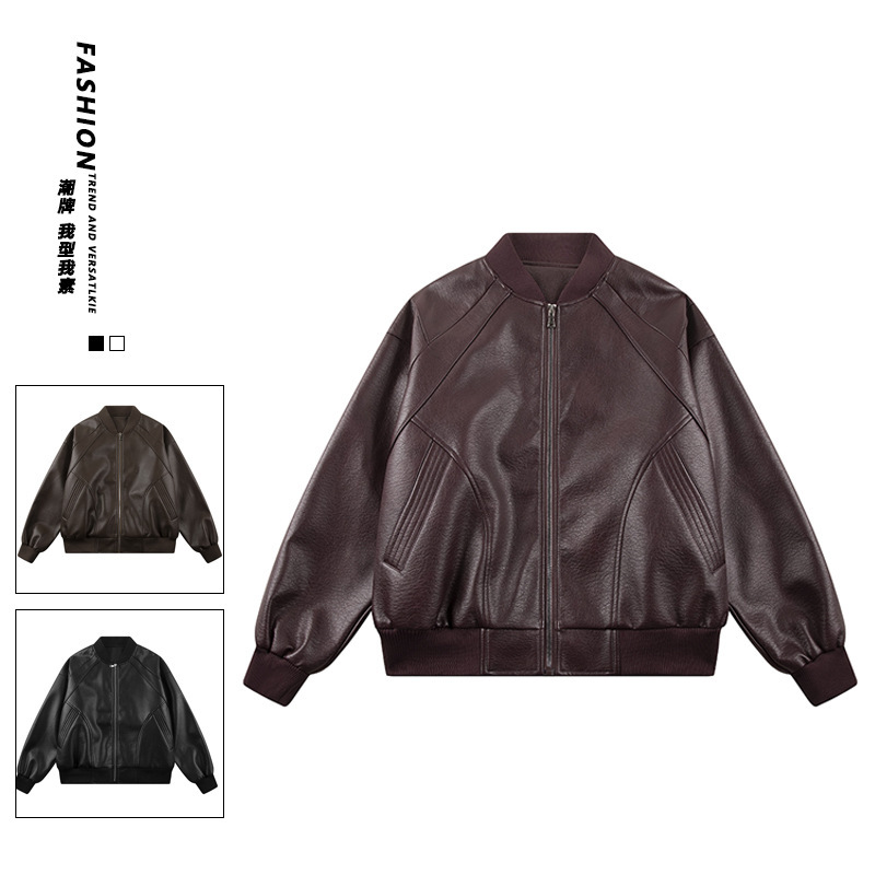 2025 Autumn New Niche Bubble Leather Pu Motorcycle Street Fashion Trendy Japanese Unisex Style Jacket 2025 Autumn New Niche Bubble Leather Pu Motorcycle Street Fashion Trendy Japanese Unisex Style Jacket