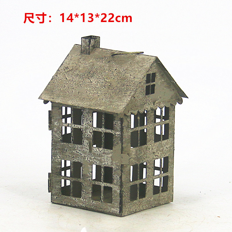 Retro hacer viejas casas de cuento de hadas lámparas de viento cabaña colgar decoración de comercio exterior de hierro forjado exportación decoración de jardín comestibles japonés
