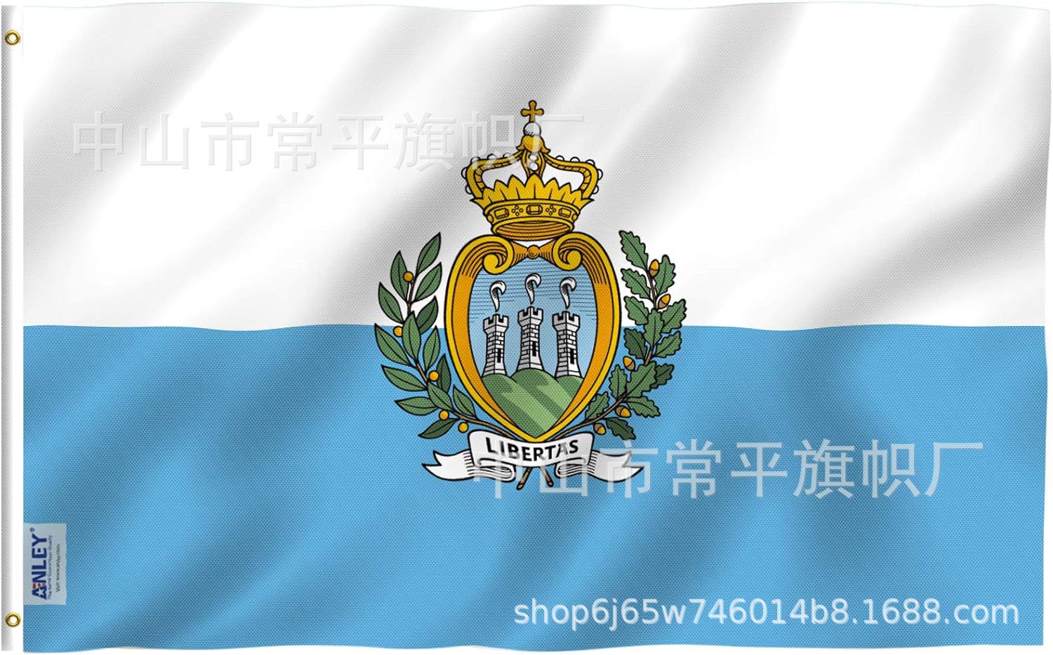 DANF bandera de la UE exportación de bandera transfronteriza 100D poliéster doble bandera 300D cabeza de lona de nylon 3 * 5ft