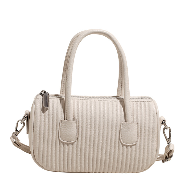 Bolso de moda coreano 2025 verano nuevo bolso femenino bolso de hombro a rayas casual bolso de mensajero con patrón de lichi simple