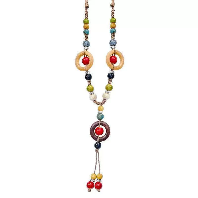 Long retro ethnic necklace, sweater, chain, accessory, Chinese style, ethnic style, boho style