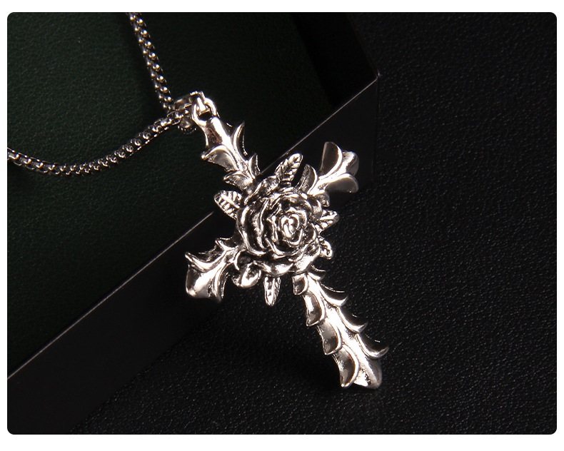 Fashion Cross Stainless Steel Plating Pendant Necklace 1 Piece