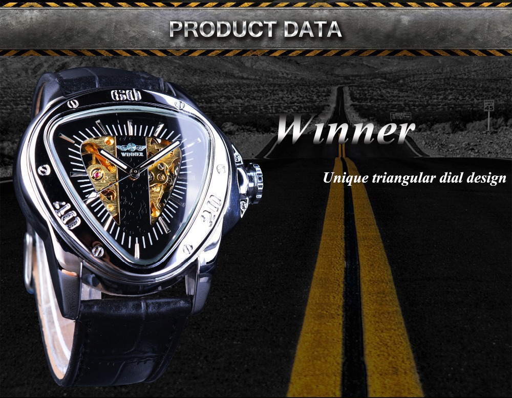 Men's Automatic Mechanical Watch With Triangular Dial And Case_voghion.com