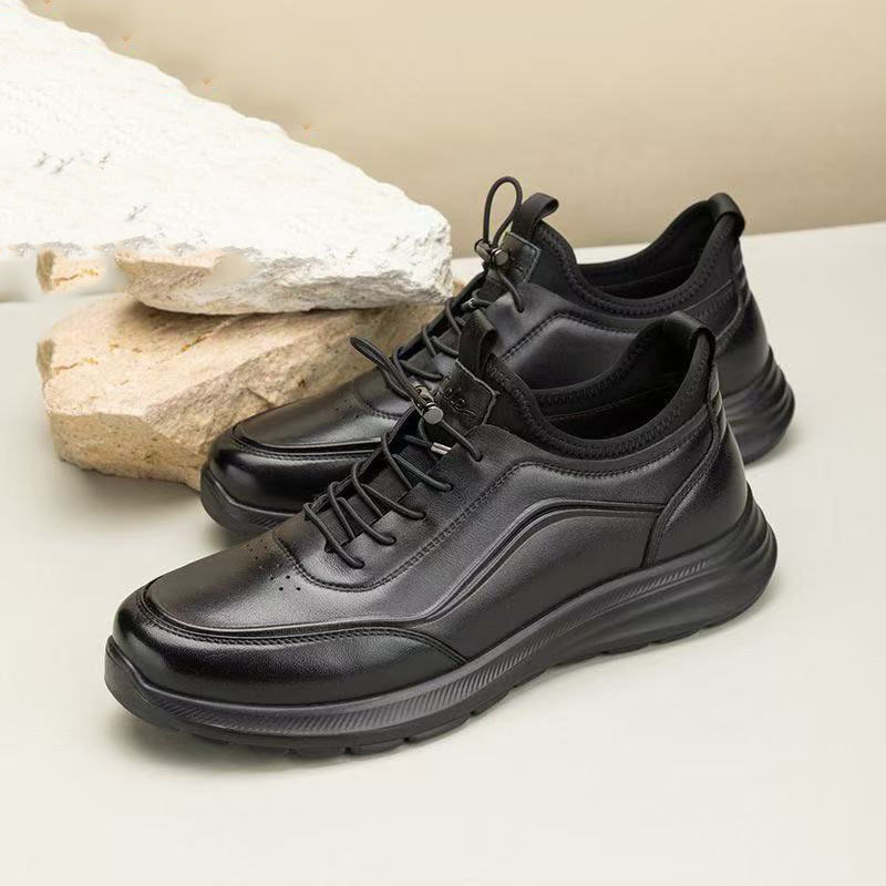 男鞋秋冬新款鞋子男士皮面防水休闲鞋潮流运动皮鞋时尚开车鞋通勤