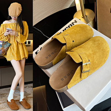 厚底勃肯鞋包头半拖鞋女外穿增高一脚蹬夏秋季2025新款配裙子凉鞋