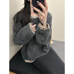 2025新款法式轻奢高级感纯欲风设计感小众毛衣女装秋冬针织衫上衣