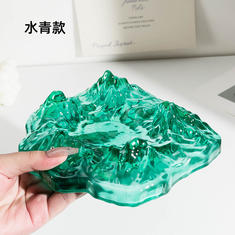 Cenicero de vidrio de oficina personalidad creativa cenicero doméstico de alto nivel sensación de sala de estar iceberg cenicero lujoso