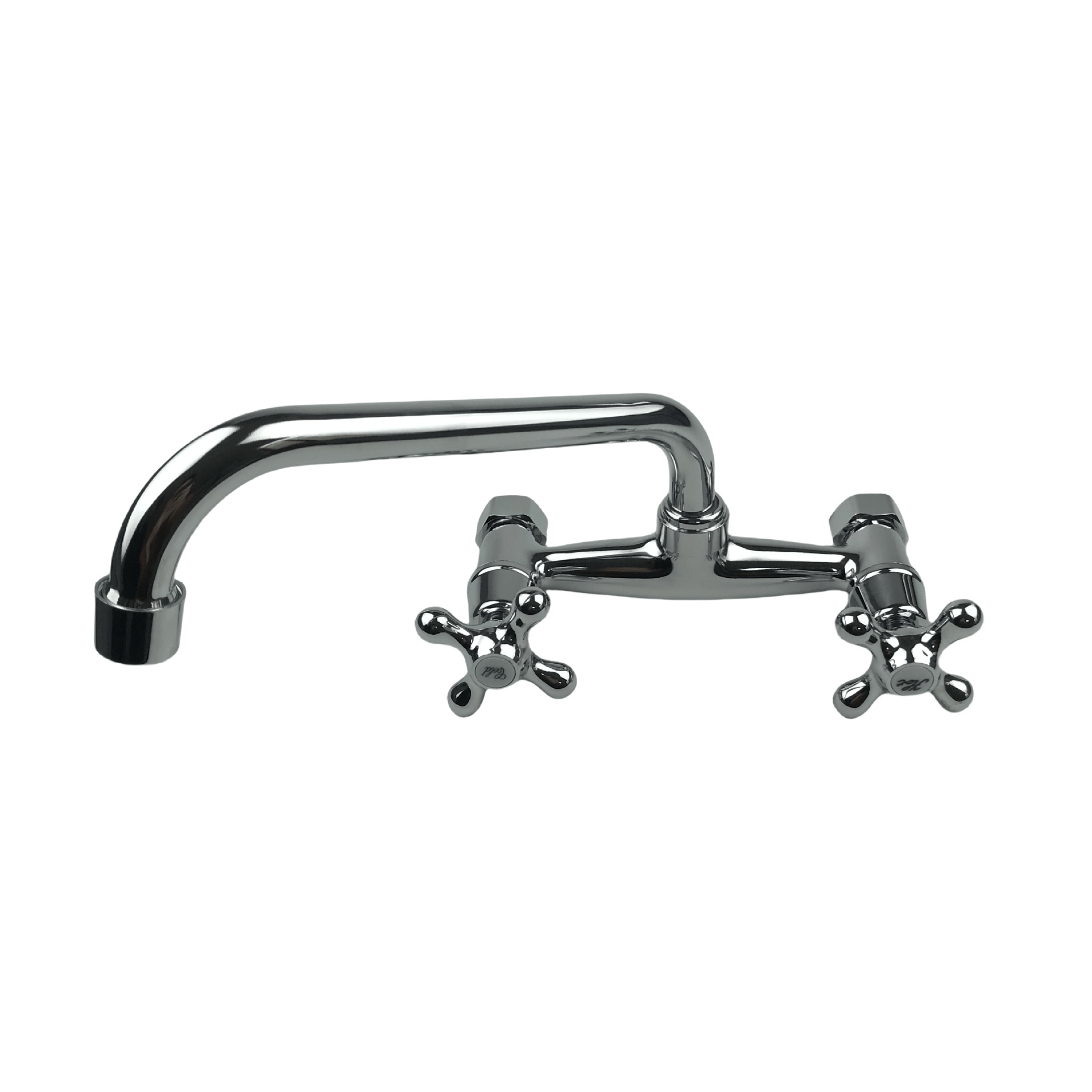 Grifo Mezclador de Cocina de Doble Agujero de Aleación de Zinc, Agua Mixta, Galvanizado, para Cocina