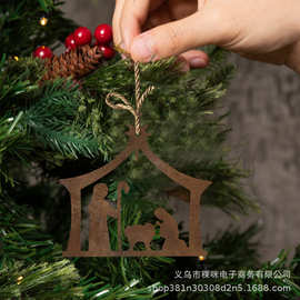 跨境圣诞花园装饰挂件家居天使动物圣诞树挂件庭院装饰铁艺挂饰