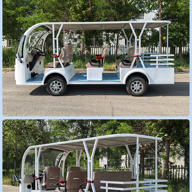 5-Row 14-Seat Tourist Electric Sightseeing Vehicle for Hotel Transfers, Real Estate Viewings, Rvs, and Scenic Spots Electric Sightseeing Shuttle