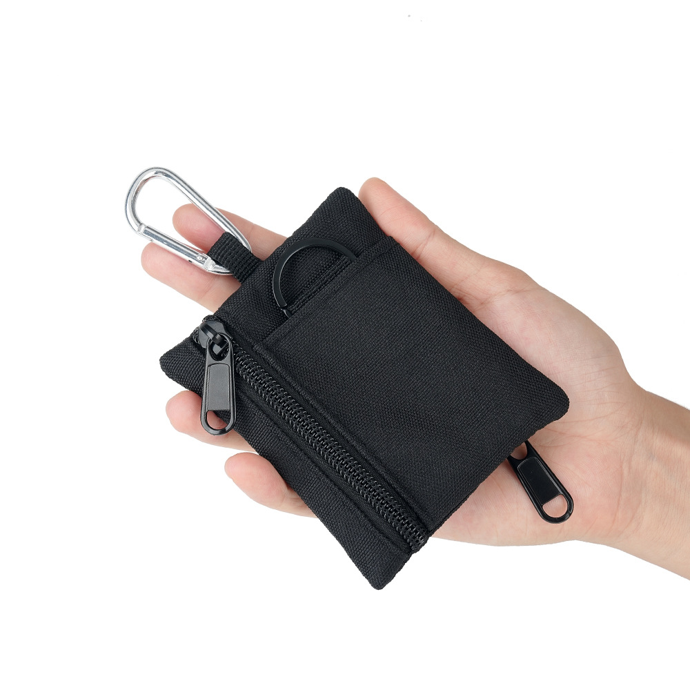 Mini Wallet Canvas Sports Zipper Small Wallet Portable Outdoor Sports Multifunctional Storage Bag Small Hanging Bag