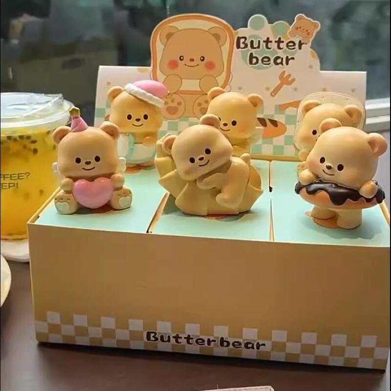 黄油小熊盲盒玩偶奶呼呼小熊手办公仔可爱桌面车载摆件少女心礼物|undefined