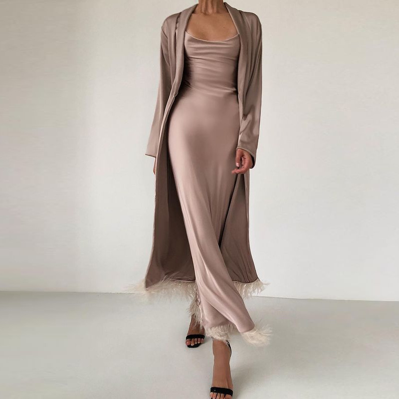 tassel slim sling dress two-piece set nihaostyles wholesale clothes NSYLY104119