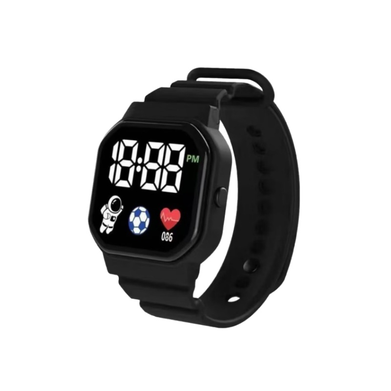 Hombres y niñas estudiantes de secundaria primaria de alto valor facial moda simple multifuncional LED luz nocturna reloj electrónico P33