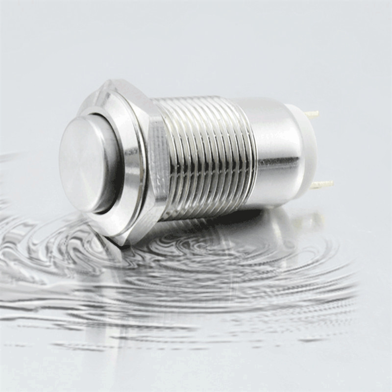 12mm金属按钮开关8/10/12/16/19/22 高头平头防水自锁自复位开关