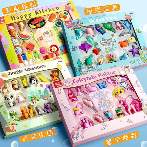 Great cartoon eraser gift box space aerospace children's reward eraser cute cartoon kindergarten gift toy