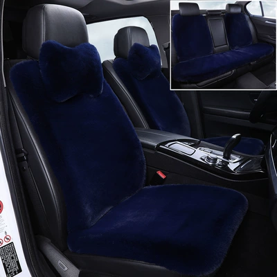 Wool pad: Imitation Rabbit Fur Universal Small Waist - navy-blue-full-car-set-nine-piece-set