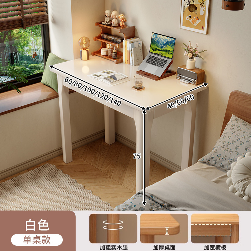 Mesa de escritorio estrecha de madera sólida dormitorio pequeño escritorio de escritorio