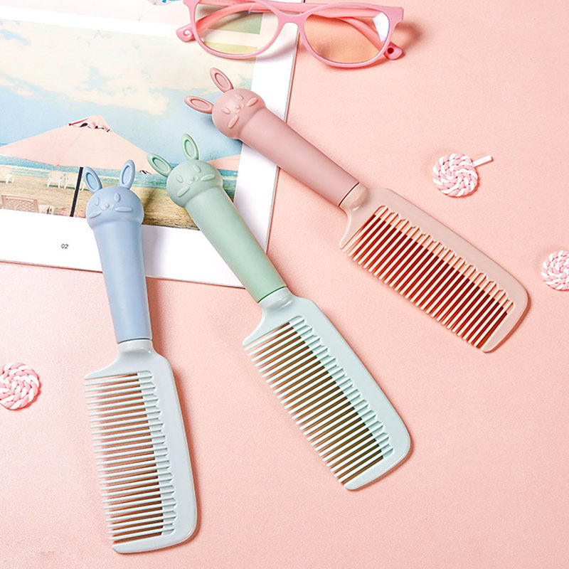 兔子造型美发梳 可爱ins风学生梳子卡通顺发梳折不断理发梳子批发|ru