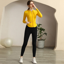 lululemeng-yoga瑜伽服女长袖速干衣运动外套健身服显瘦瑜伽套装