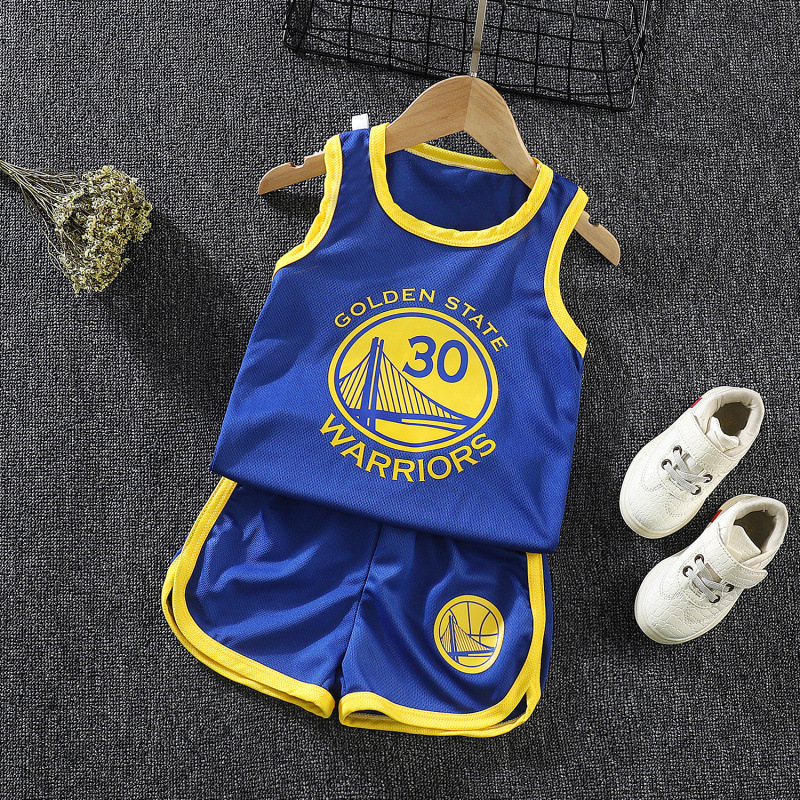 Children's Summer Casual Sports Short-Sleeved Shorts Suit Boys and Girls Basketball Uniforms Summer Primary School Students Performance Clothing