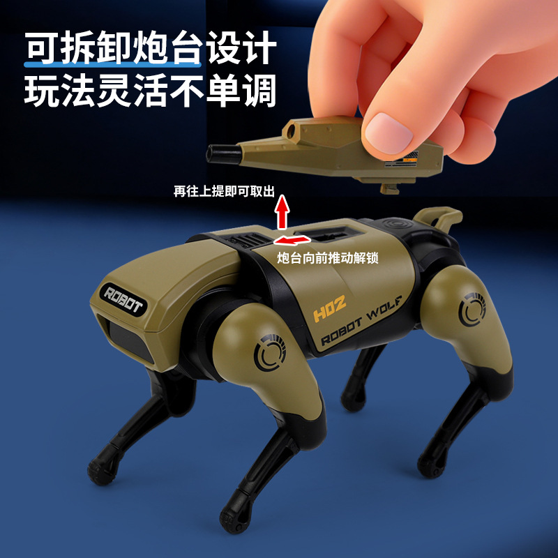 Simulación pequeña máquina de caminar lobo aleación eléctrica juguete de niño luz efecto de sonido chatarra robot explosivo