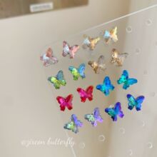 春季精致锆石炫彩蝴蝶耳钉女套装银针小巧高级感超闪个性甜酷耳饰