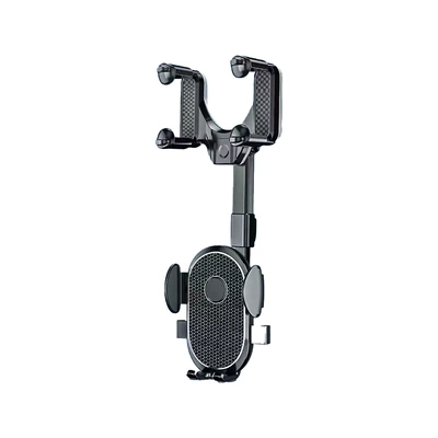 Rearview mirror car mobile phone bracket new car navigation bracket adjustable multi-angle mobile phone holder cross-border (Car phone holder) - black