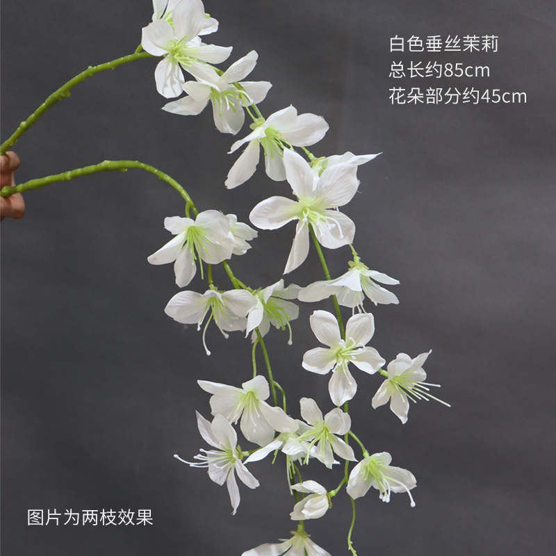 Material de flor de boda blanco brumoso artificial Misty Wedding Hall decoración camino plomo arreglo de flores techo flor artificial Flor de plástico