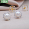 Earrings from pearl, accessory, silver 925 sample