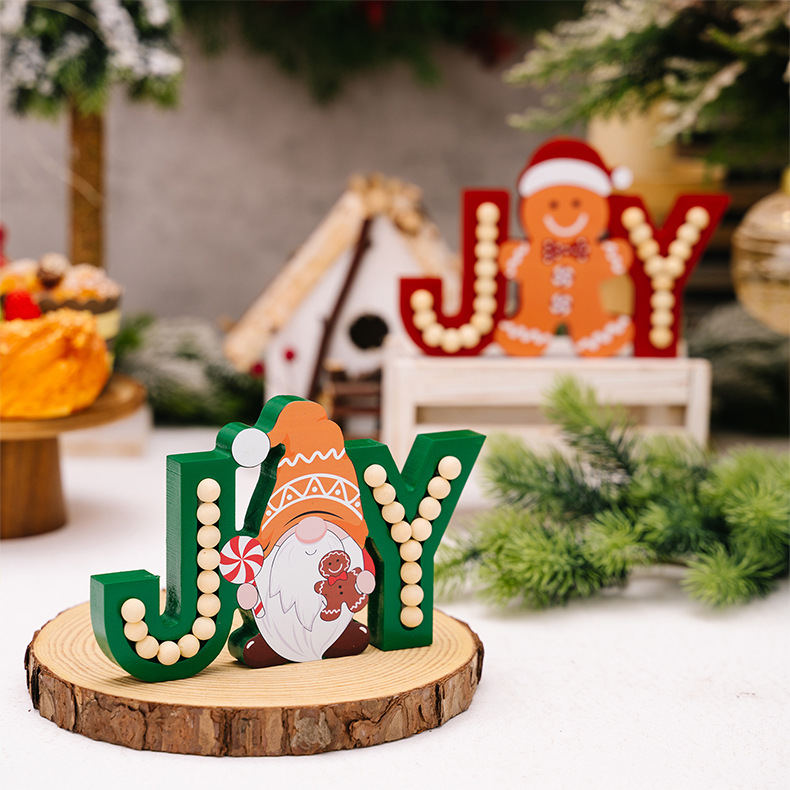 156g Weight Ornaments Home Textiles & Decor Type Ornaments Event & Party Supplies 1 Piece Quantity Party, Festival Occasion Wood Material Christmas Festival Gingerbread, Doll, Letter Pattern Cute Style Christmas Cute Gingerbread Doll Letter Wood Party Festival Ornaments 9