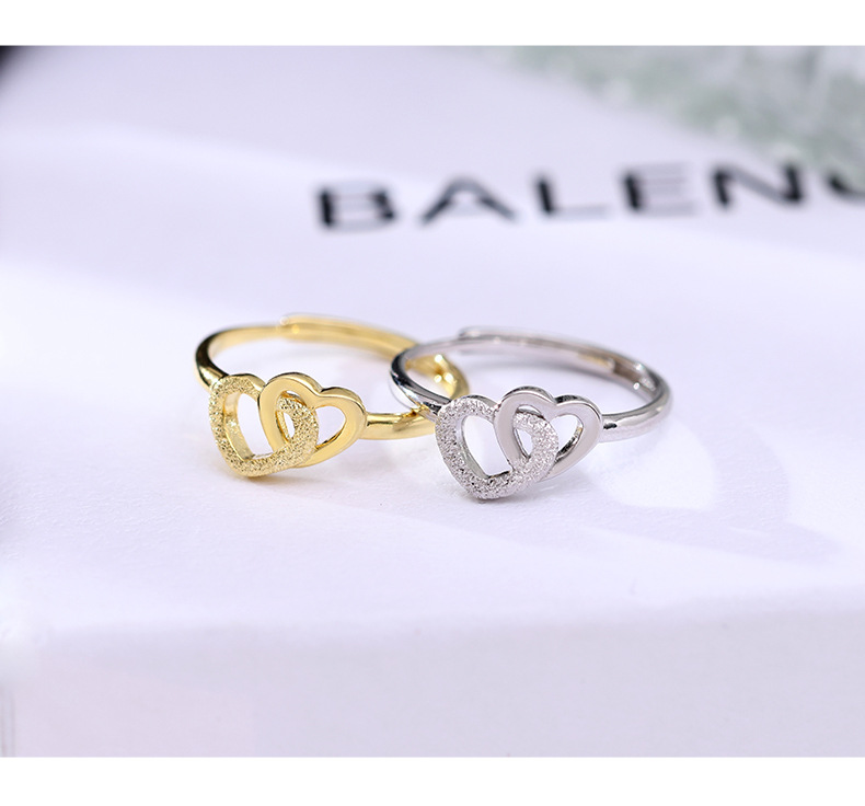 Adjustable Ring Size 1 Piece Quantity Daily Occasion 925 Sterling Silver Heart Shape Open Ring