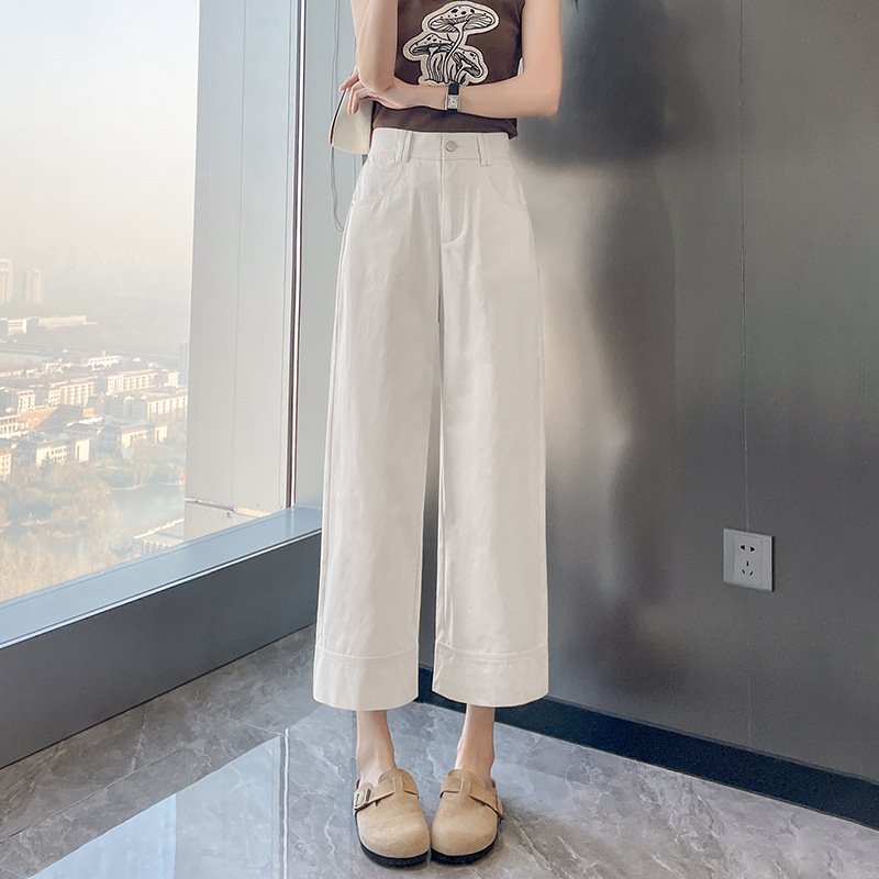 Eight-point Sycamore Pants Women's 2025 Fashion All-match Slim-fit Casual Pants Cotton Comfortable Small Straight Pants
