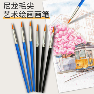 Art Student Pointed Brush Gouache Watercolor Painting Oil Brush Nylon Hair Pigment Brush Painted Graffiti Hook Pen