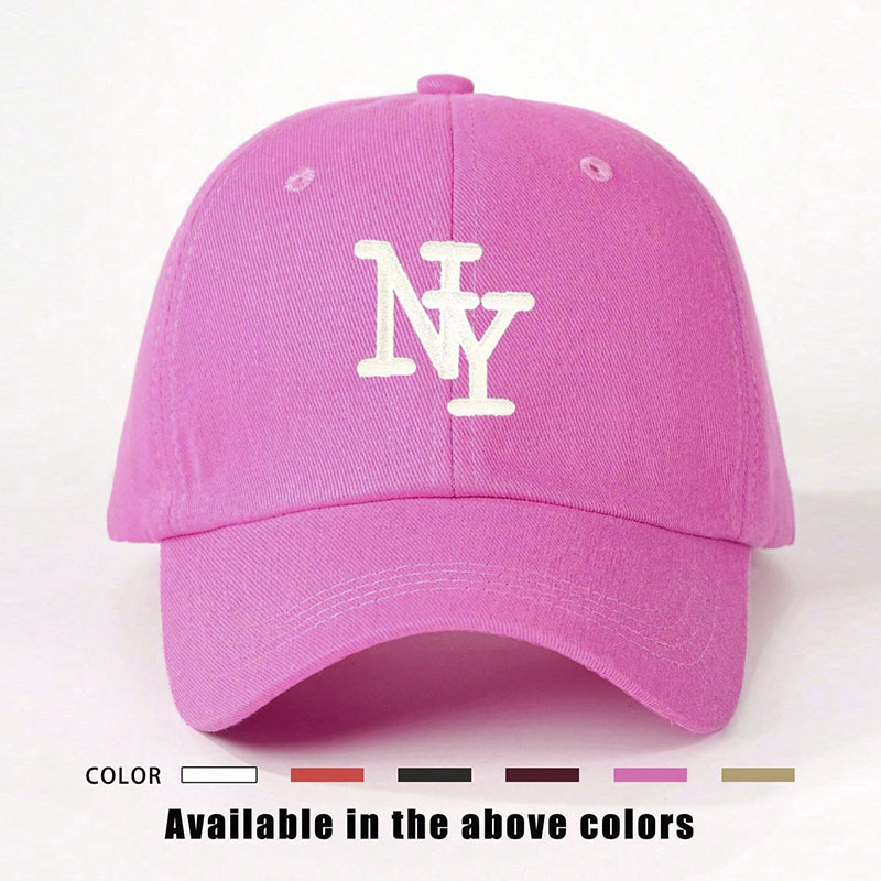 Gorra de béisbol NY bordada, gorra de ocio de protección solar al aire libre, adecuada para niños y niñas, viajes de primavera y otoño, sombrero para el sol de vacaciones junto al mar